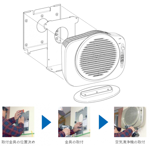 タービュランス空気清浄機 壁掛け対応可能